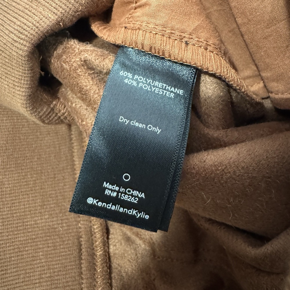 Kendall + Kylie Faux Leather Jogger Pants L Brown NWT Y2K Streetwear Luxe City - Picture 6 of 11